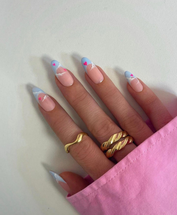 fluffy cloud nails, nail été 2022, nail art été 2022, summer nail art designs 2022, summer nail designs, summer nail colors, summer nails, acrylic, end of summer nail designs, summer nail designs 2022, bright summer nails, summer nails short, nail ete designs 2022, nail art ete 2022, nail ete ideas 