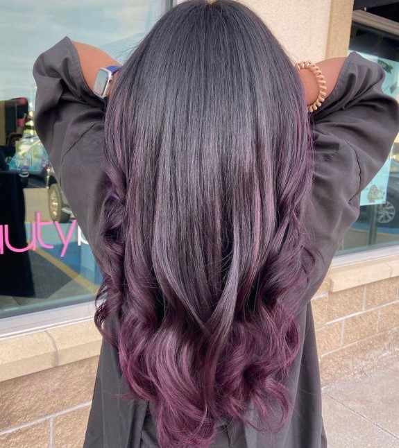 35 Plum Black Hair Color Ideas — Ombre Dark to Bright Plum Hair