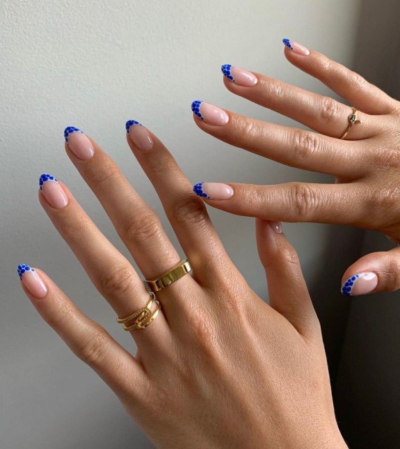 54 Cute French Tip Nail Ideas — Blue Croc French Tip Nails