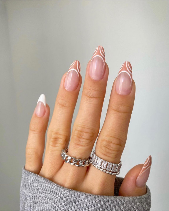 54 Cute French Tip Nail Ideas — Earthy & White Nails