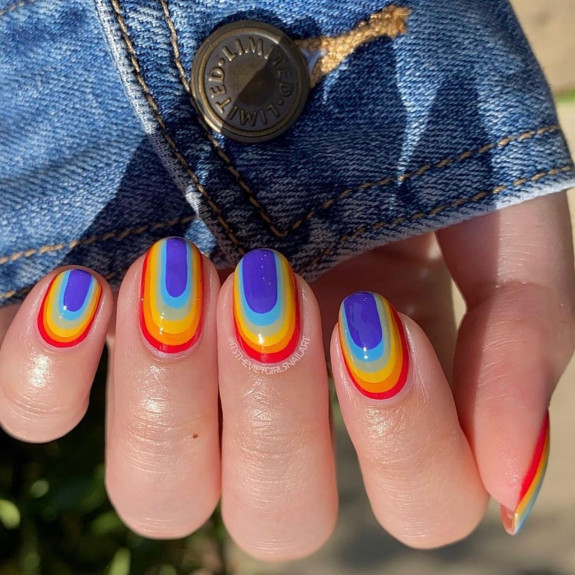 38 Pride Nail Ideas — Upside Down Rainbow Nails