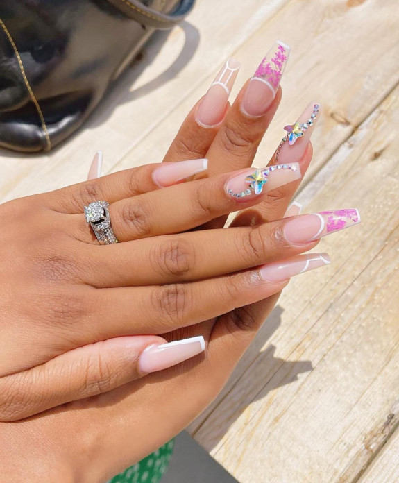 30 Best Gemini Nail Designs — Butterfly Rhinestone, Flower & Gemini Birthday Nails