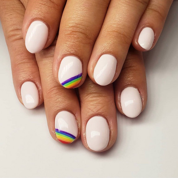 38 Pride Nail Ideas — Rainbow Side Nails