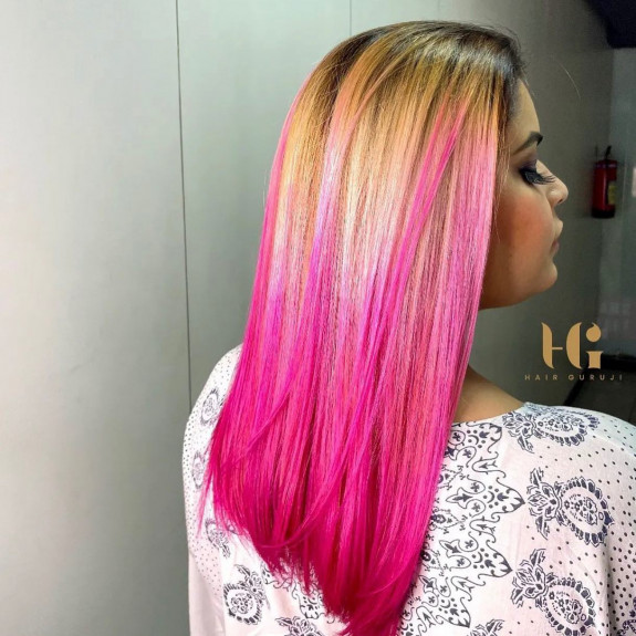 35 Crazy Hair Color Ideas — Blonde Ombre Bright Pink Hair Color