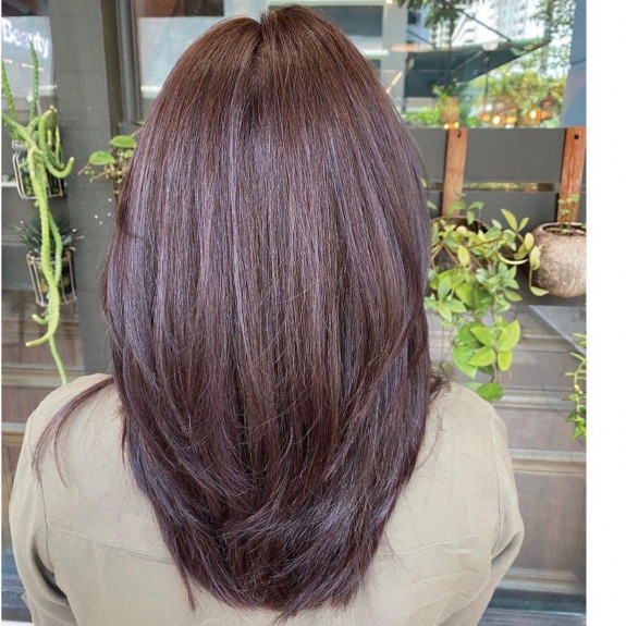 25 Best  Brown Lavender Hair Color Ideas — Nutmeg Brown Base with Lavender Ash