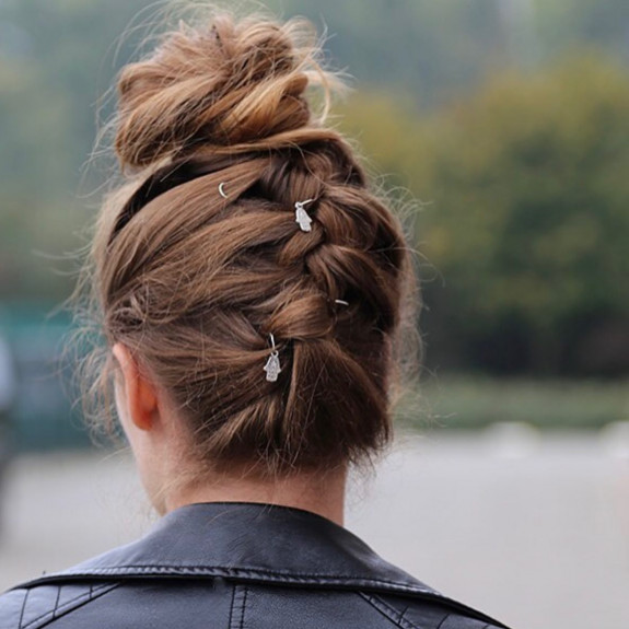 33 Braided Bun Hairstyle Ideas — Upside Down Braided Bun Hairstyle