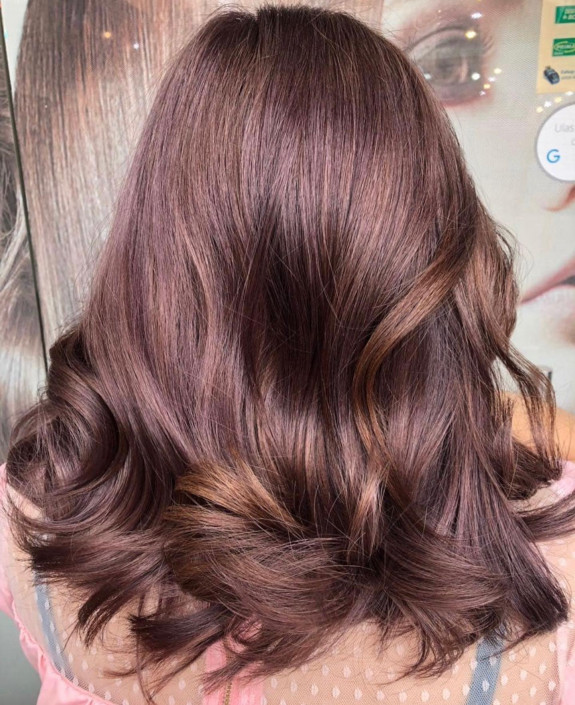 25 Best  Brown Lavender Hair Color Ideas —Curl Ends + Brown Lavender Hair Color