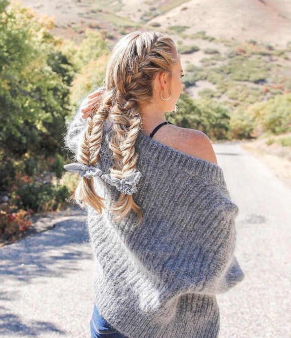 40 Cute Summer Hairstyles — Double Fishtail French Braids