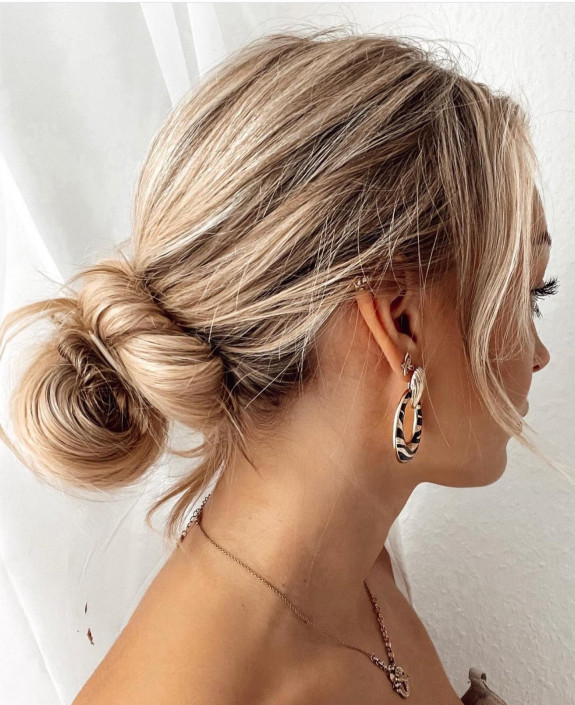 47 Summer Hairstyles 2022 — Twisted Low Bun Hairstyle