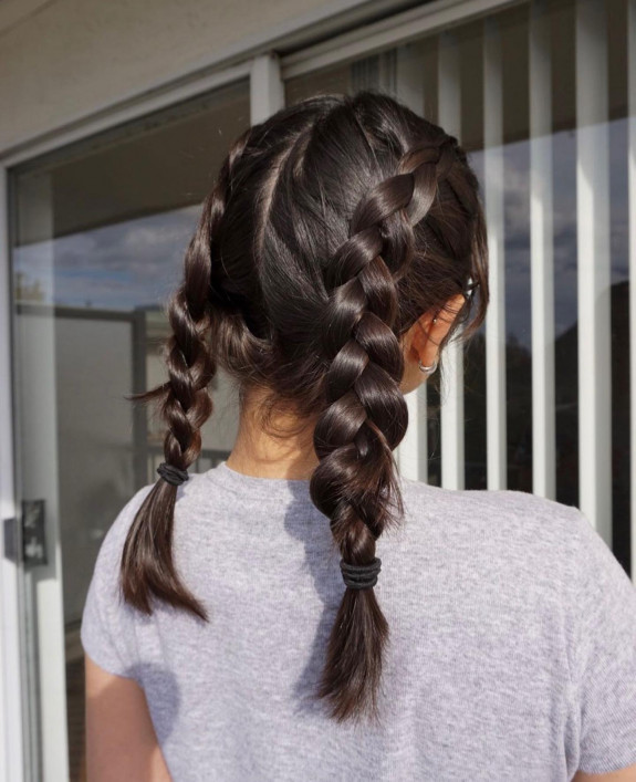 40 Cute Summer Hairstyles — Simple Double Dutch Braid Look