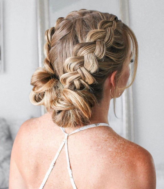 40 Cute Summer Hairstyles — Double Dutch Braid Mini Buns