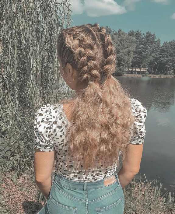 40 Cute Summer Hairstyles — Double Braid Pigtail