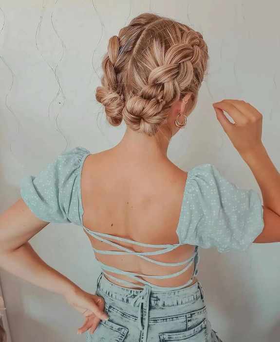 47 Summer Hairstyles 2022 — Double Dutch Braids + Mini Buns