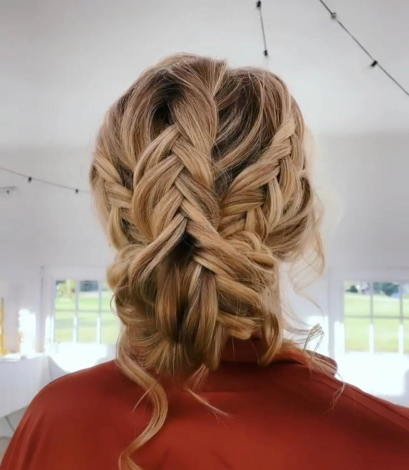 33 Braided Bun Hairstyle Ideas — Triple Braided Bun