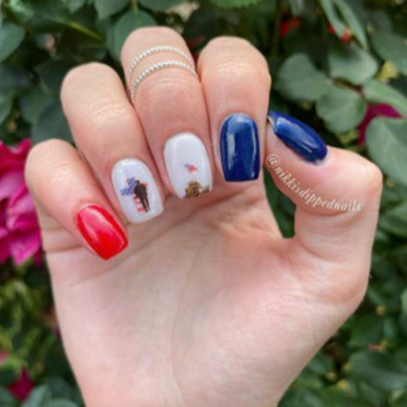 38 Cute Memorial Day Nails — Blue, Red and White Nails