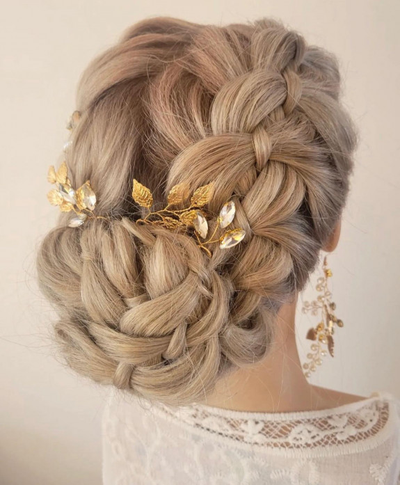 33 Braided Bun Hairstyle Ideas — Double Dutch 4 Strand Braid Hairstyle