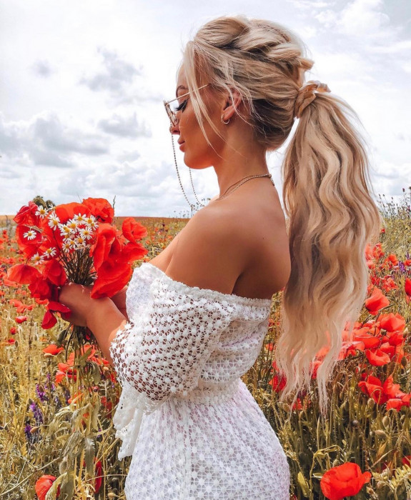 40 Cute Summer Hairstyles — Dutch Chunky Braid Ponytail Hairstyle