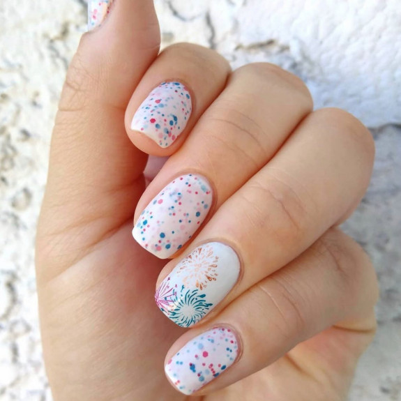 38 Cute Memorial Day Nails — Confetti & Firework Nails Art