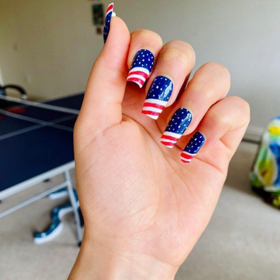 38 Cute Memorial Day Nails — American Flag Inspired Nails