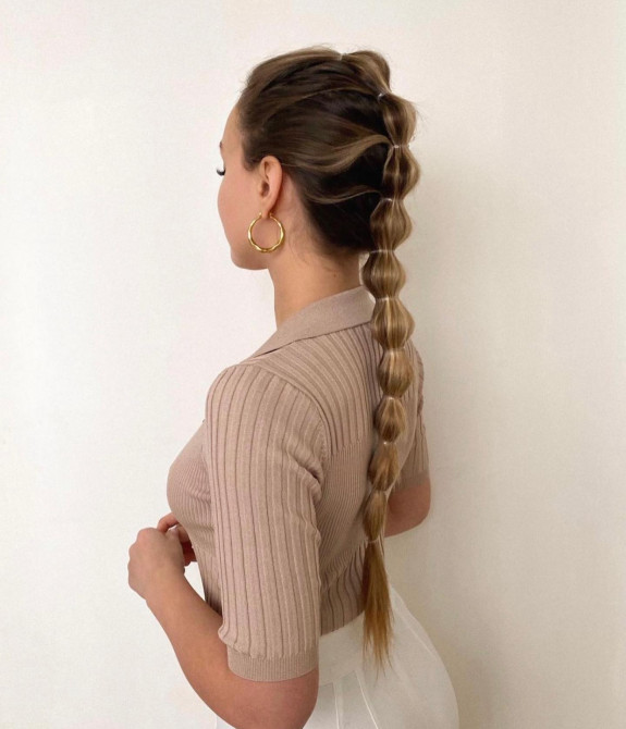 47 Summer Hairstyles 2022 — Bubble Braid Ponytail Hairstyle