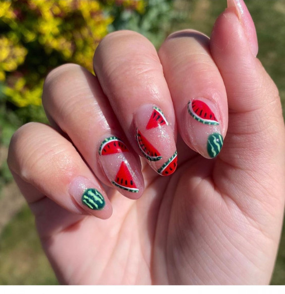 40 Watermelon Nails Designs — Watermelon Subtle Nails