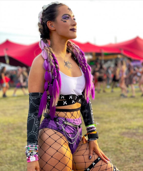 43 Music Festival Hair Ideas — Ombre Purple Braids