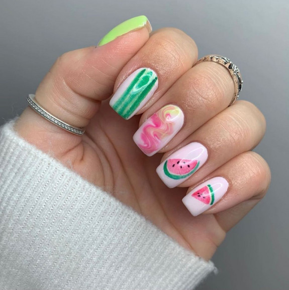 40 Watermelon Nails Designs — Marble and Watermelon Nails