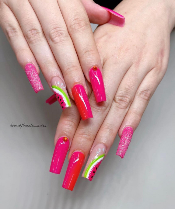 39 Best Watermelon Nails for 2022 — Pink and Red Watermelon Nails