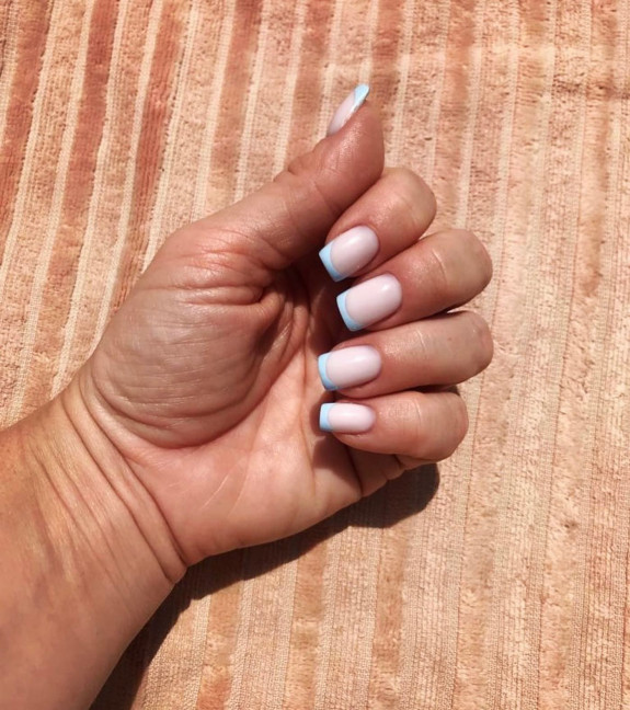 sky blue french tip nails, blue sky french tip nails, blue sky nails, french tip sky blue nails, french tip nails sky blue, french tips sky blue, sky blue nails, sky blue nails french tips, sky blue french tip nails square, light blue french tip nails, light blue french tip nails almond, french tip sky blue 1 inch