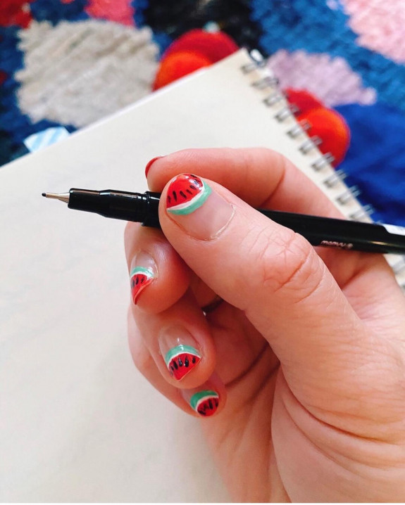 40 Watermelon Nails Designs — Watermelon Tip Nails