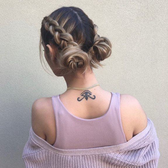 43 Music Festival Hair Ideas — Dutch Braid Low Buns