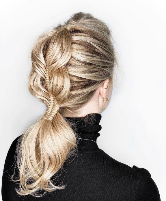 43 Music Festival Hair Ideas — Infinity + Chunky Braid Ponytail