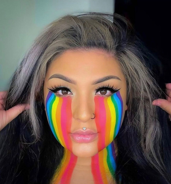 32 Pride Makeup Looks — Rainbow on Face