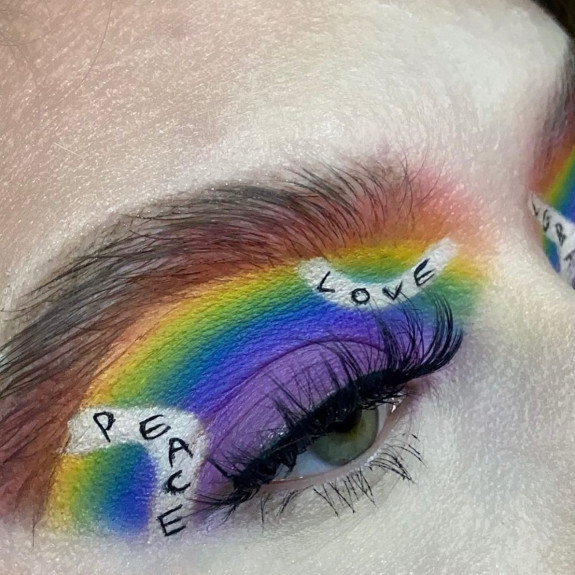 32 Pride Makeup Looks — Rainbow + Peace + Love