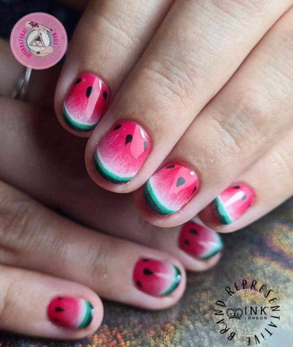 39 Best Watermelon Nails for 2022 — Watermelon Short Nails