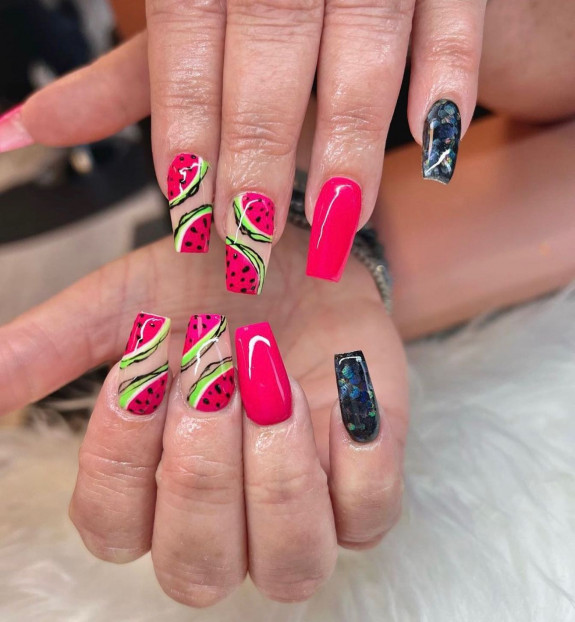 watermelon nails, watermelon nails easy, watermelon tip nails, pink watermelon nails, watermelon acrylic nails, watermelon nails toes, watermelon nails coffin, summer nail trends 2022, watermelon nails long, watermelon ombre nails, watermelon french tips, summer nails 2022, watermelon nails design, watermelon nails 2022, fruity nails