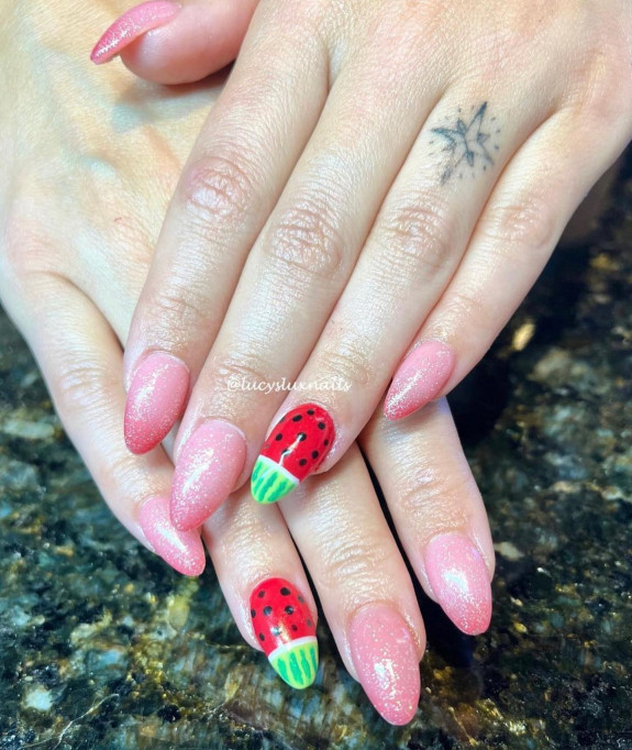 39 Best Watermelon Nails for 2022 — Shimmery + Watermelon Nails