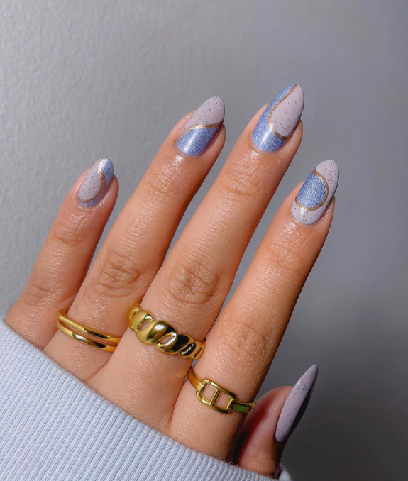 45 Pretty Summer Nails That Suit Everyone — Blue and Lavender Nails