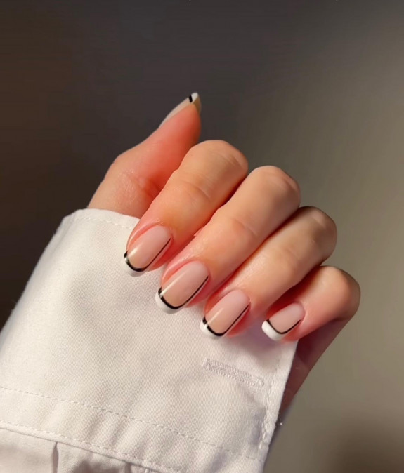 31 Best Summer Squoval Nails — Monochromatic French Tip Nails