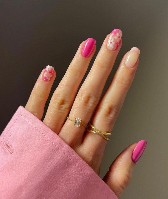 31 Best Summer Squoval Nails — Pink Daisy & Pink Nails