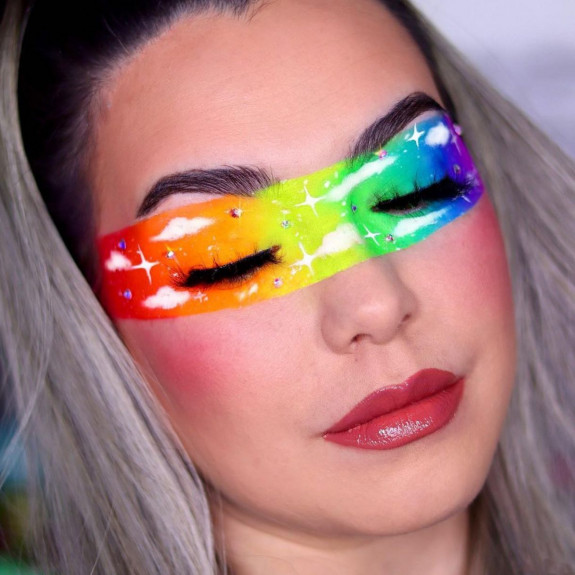 32 Pride Makeup Looks — Cloud + Ombre Rainbow