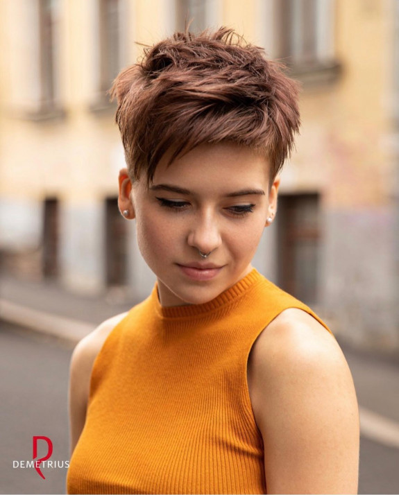 40 Short Haircuts for Women — Cinnamon Hair Pixie Haircut