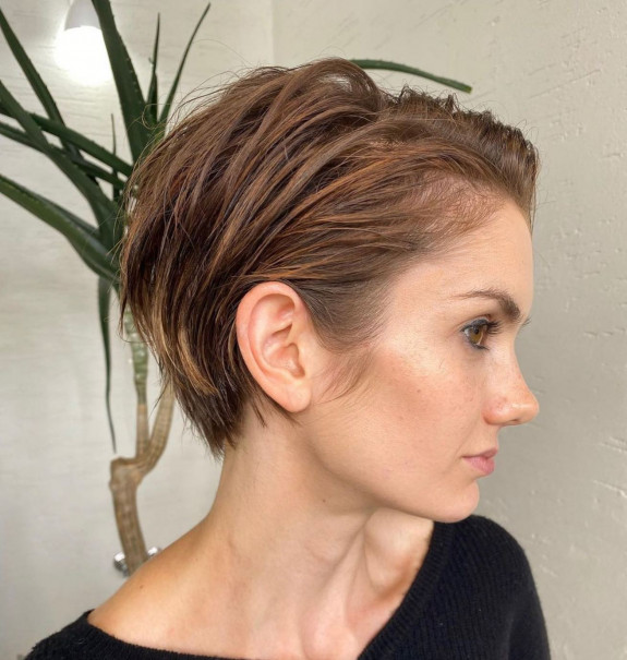 40 Short Haircuts for Women — Brown Bixie Haircut