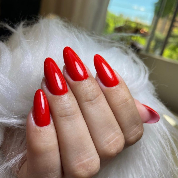 30 Summer Red Nails — Red Glossy Nails