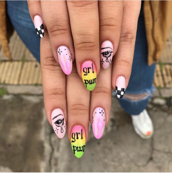 27 Feminist Nail Designs — Girl Power & Ombre Pink Nails