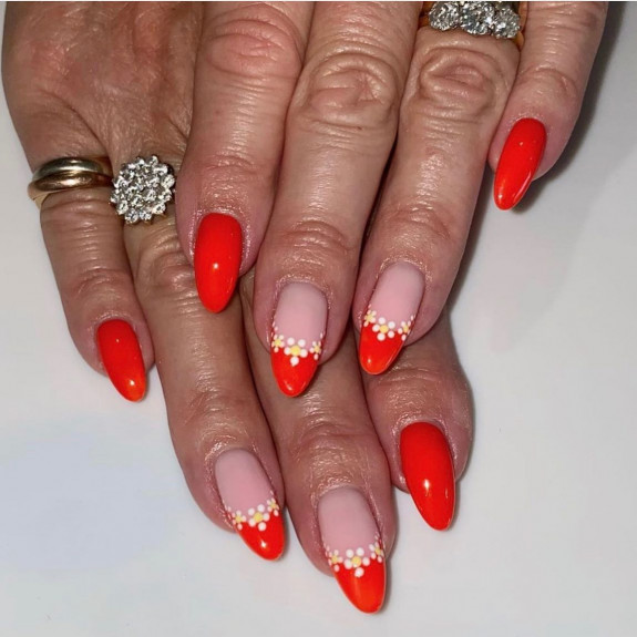 30 Summer Red Nails — Flower & Red Nails