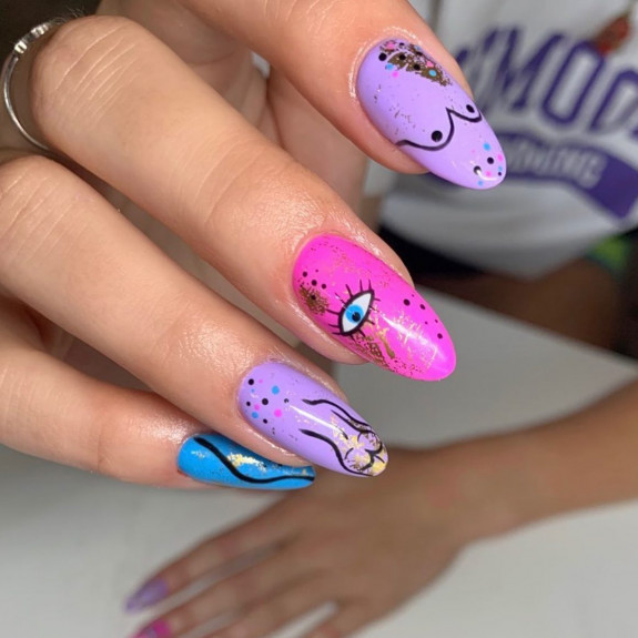 summer nails, feminist nails, feminist nail art, feminist nail ideas, feminist nail designs, feminist nails designs , feminist nails 2022, abstract women nails, abstract women nail art