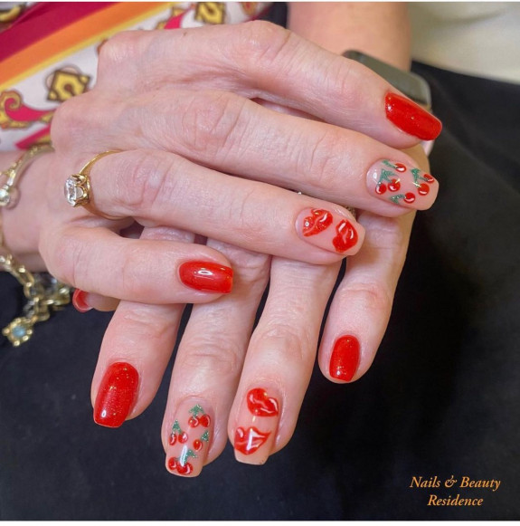 30 Summer Red Nails — Red Lips and Cherry Red Nails