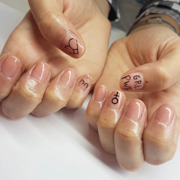 27 Feminist Nail Designs — Nude Feminist Nails