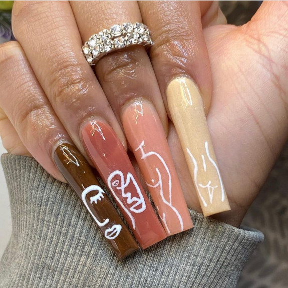 27 Feminist Nail Designs — Gradient Long Nails